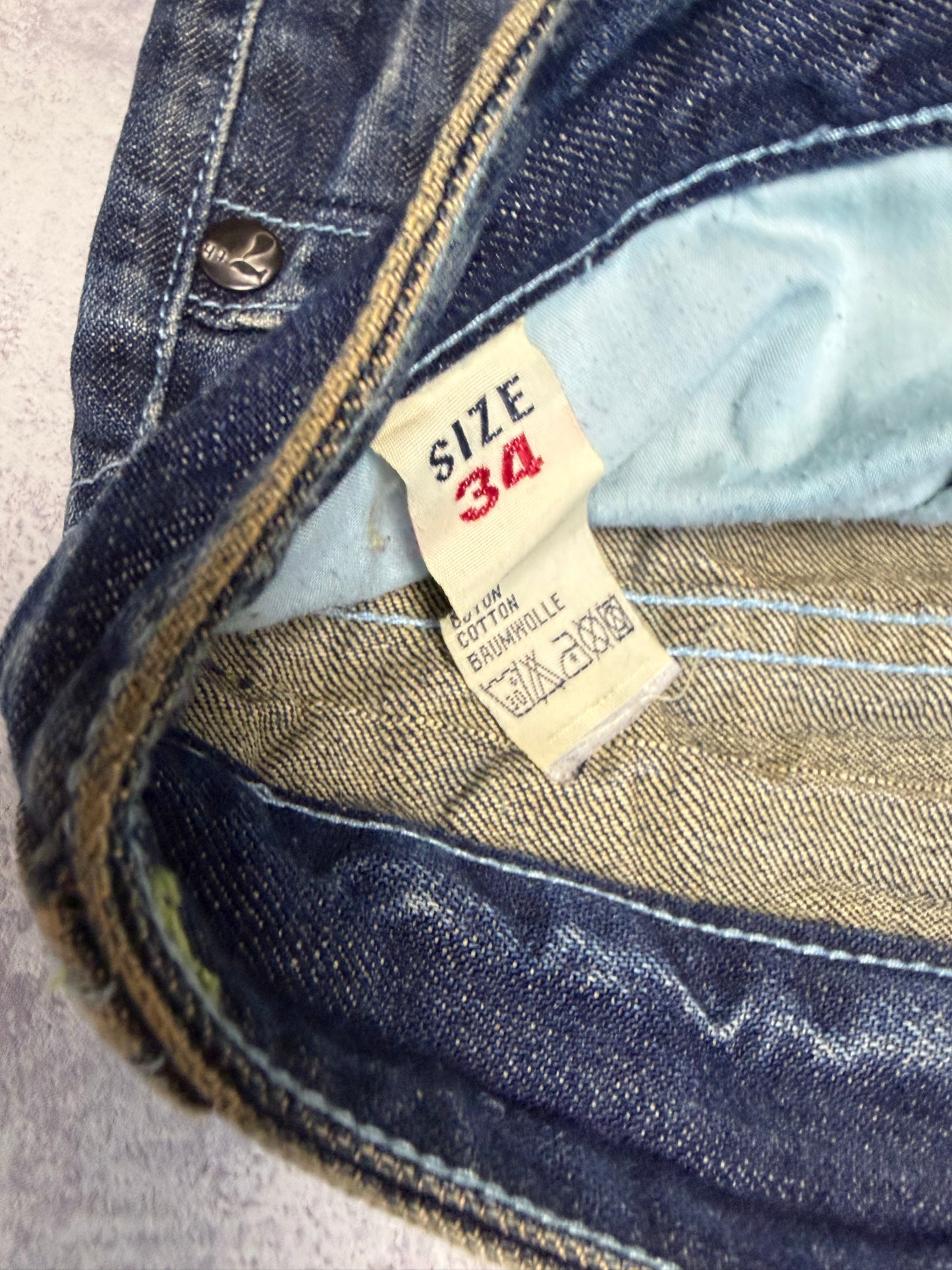 Vintage Japanese Style Straight Denim Jeans (S/M - W34)