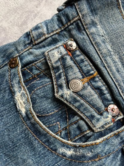 Vintage True Religion Baggy/Bootcut Fit Ripped Denim Jeans (M)