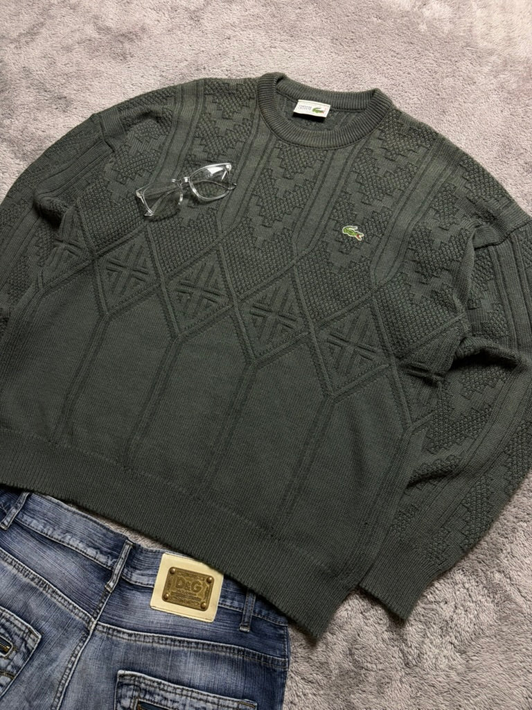 Vintage 2000s Lacoste Sweater Cable Knitwear (XL)