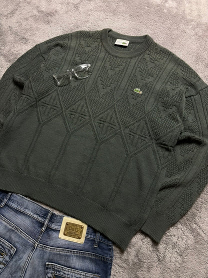 Vintage 2000s Lacoste Sweater Cable Knitwear (XL)