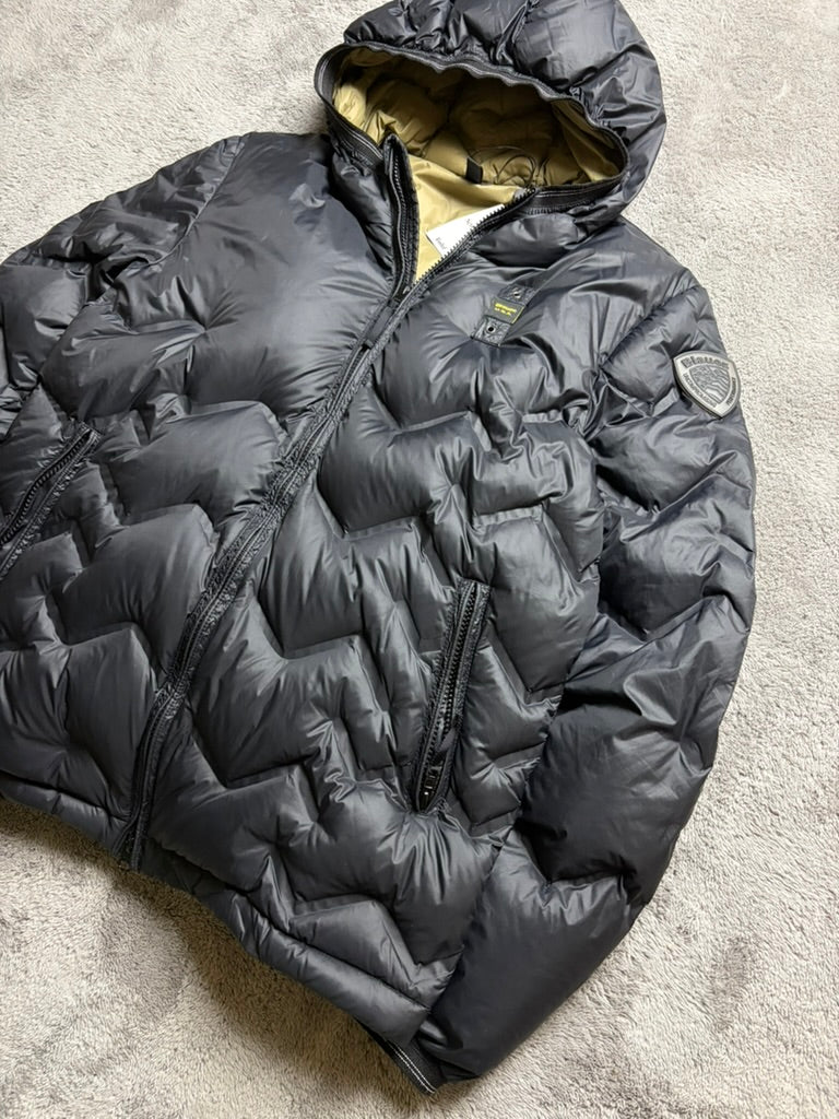 Blauer USA Down Puffer Jacket 2000s Grey Black (S)