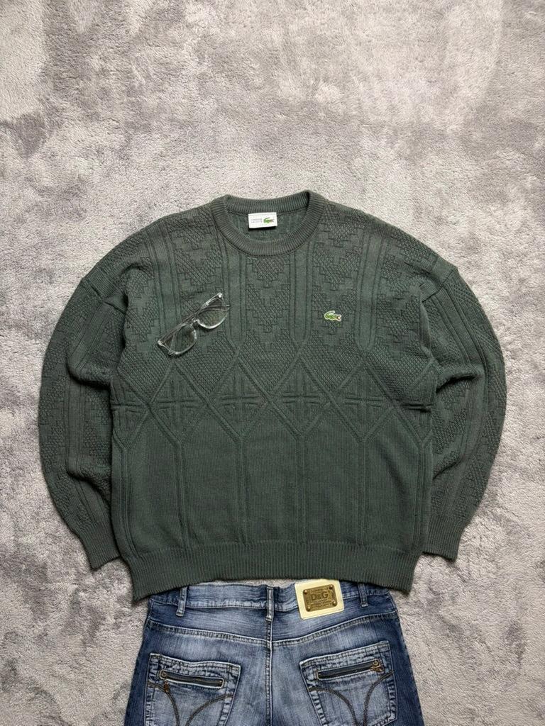 Vintage 2000s Lacoste Sweater Cable Knitwear (XL)