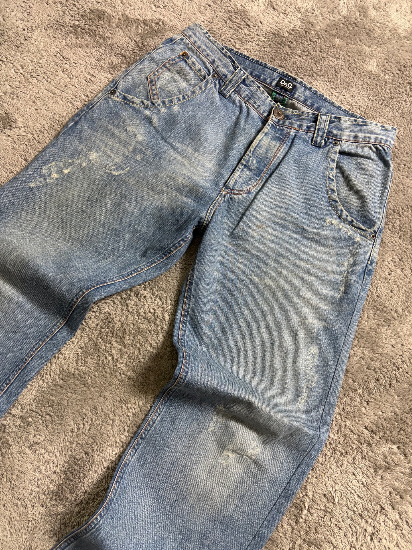 Vintage D&G Dolce & Gabbana Jeans Wide Leg Baggy Straight Fit Washed (M/L)