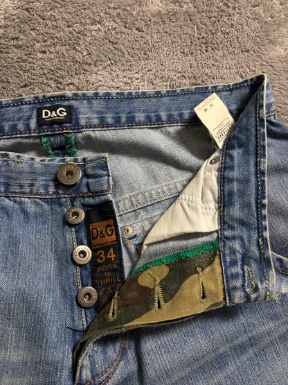 Vintage D&G Dolce & Gabbana Jeans Wide Leg Baggy Straight Fit Washed (M/L)