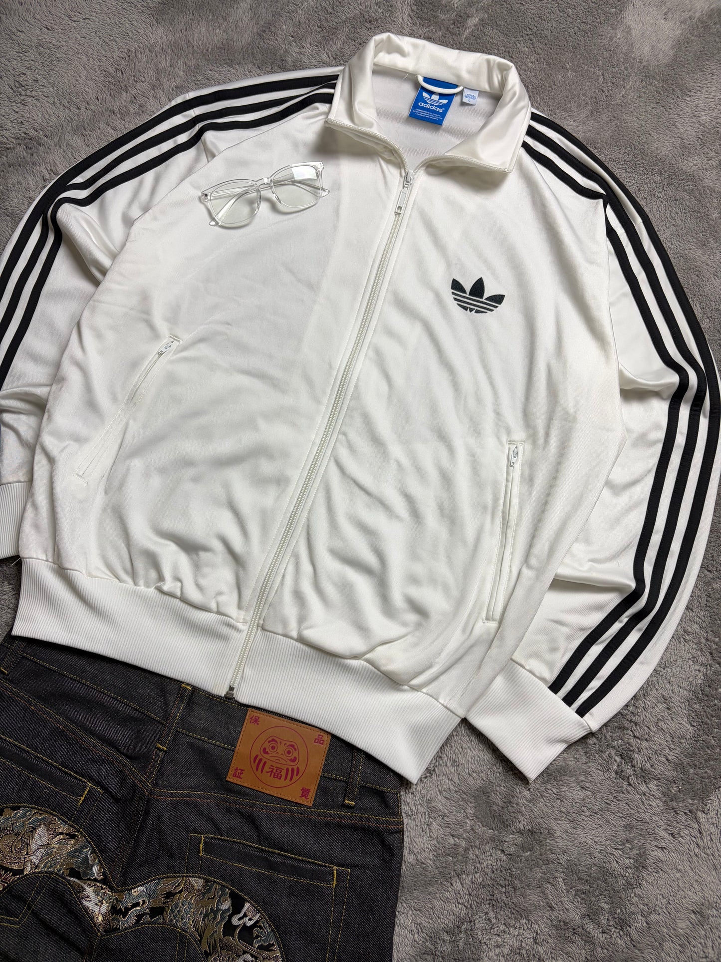 Vintage Adidas Originals Firebird Trackjacket White (L)