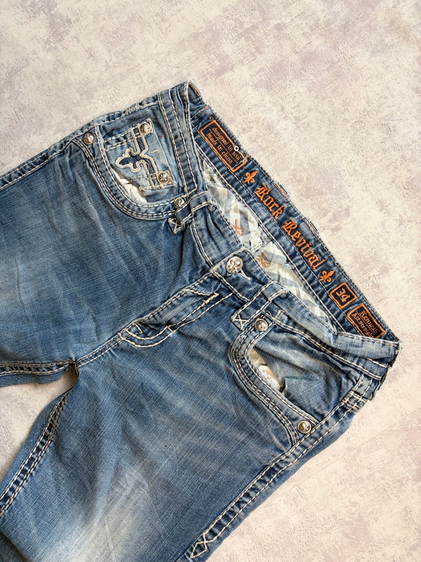Vintage Rock Revival Kenneth Straight Fit Jeans (M)