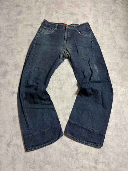 Vintage Evisu Straight Baggy Fit Yellow Seagull Print Jeans (M)