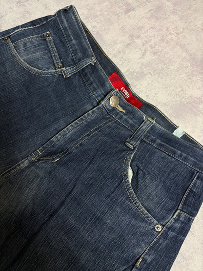 Vintage Evisu Straight Baggy Fit Yellow Seagull Print Jeans (M)