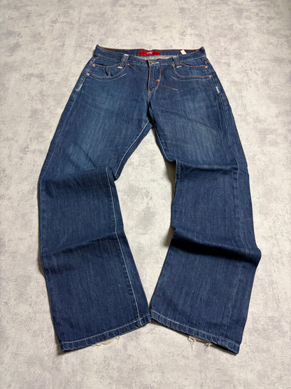 Vintage Evisu Navy Straight Flared Fit Jeans with Backprint (M)
