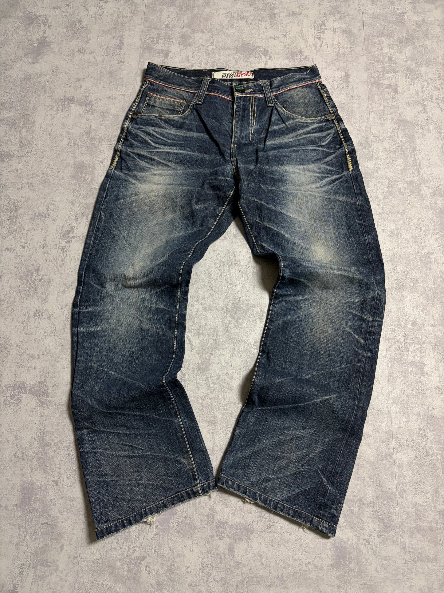 Vintage Evisu Straight Fit Seagull Print Jeans (M)