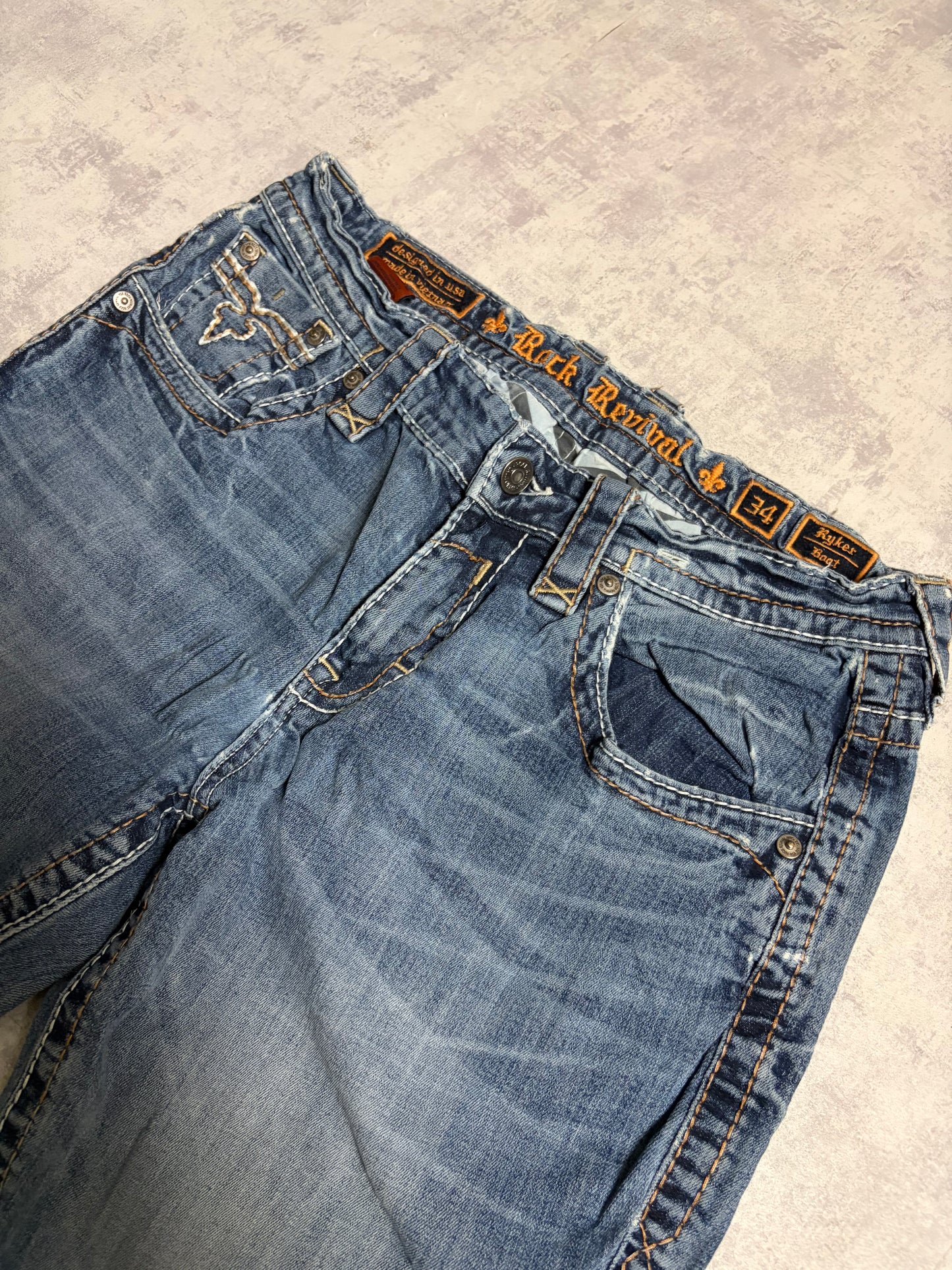 Vintage Rock Revival Ryker Straight Bootcut Fit Jeans (M)