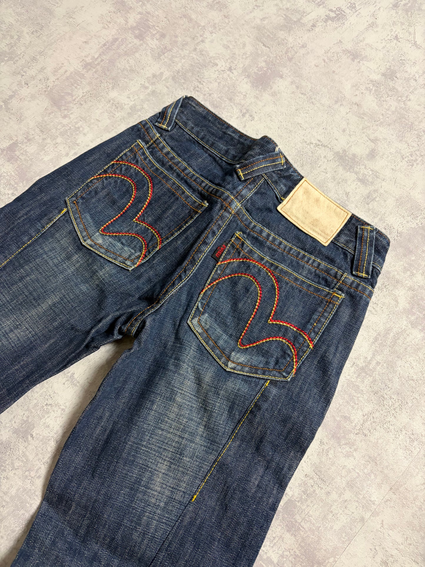 Vintage Evisu Straight Bootcut Fit Seagull Print Jeans (S)