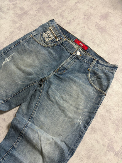 Vintage Evisu Blue Washed Straight Bootcut Fit Jeans with Seagull Rare Print (M)