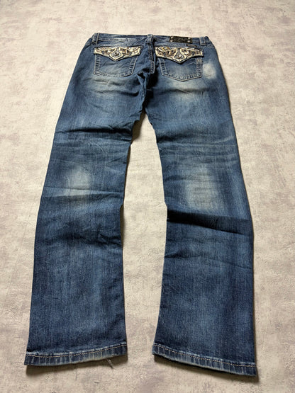 Miss Me Y2K Low Waist Straight Slim Jeans (M)