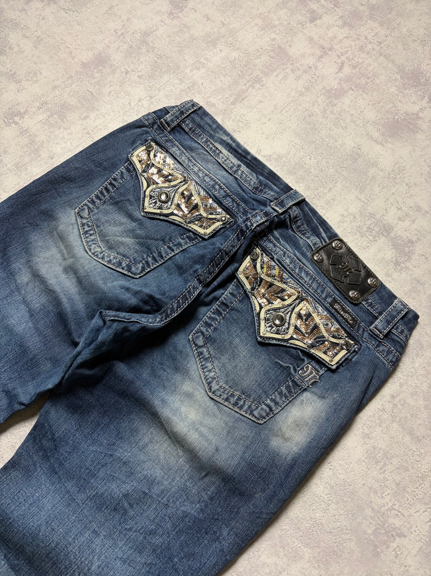 Miss Me Y2K Low Waist Straight Slim Jeans (M)