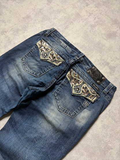 Miss Me Y2K Low Waist Straight Slim Jeans (M)