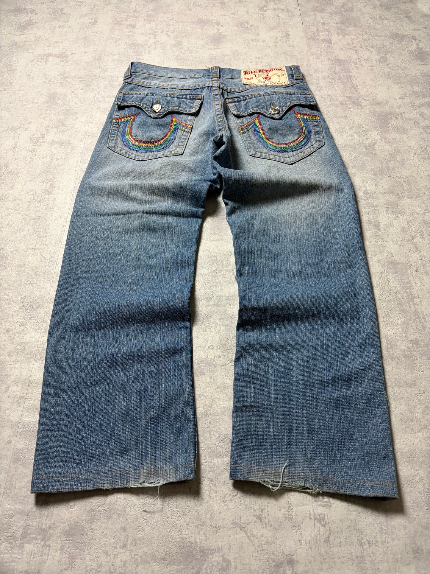 True Religion Rainbow Billy Big T Straight Bootcut Denim Jeans (M)