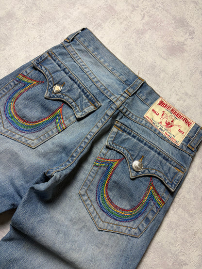 True Religion Rainbow Billy Big T Straight Bootcut Denim Jeans (M)