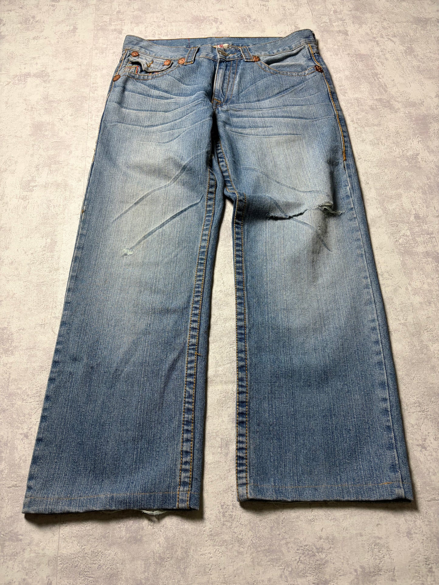 True Religion Rainbow Billy Big T Straight Bootcut Denim Jeans (M)