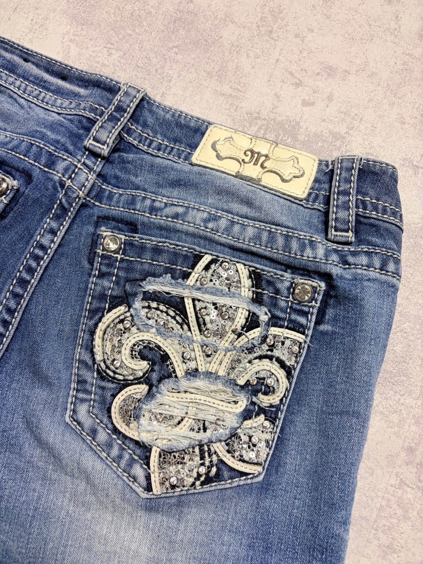 Miss Me Y2K Low Waist Bootcut Jeans (S)