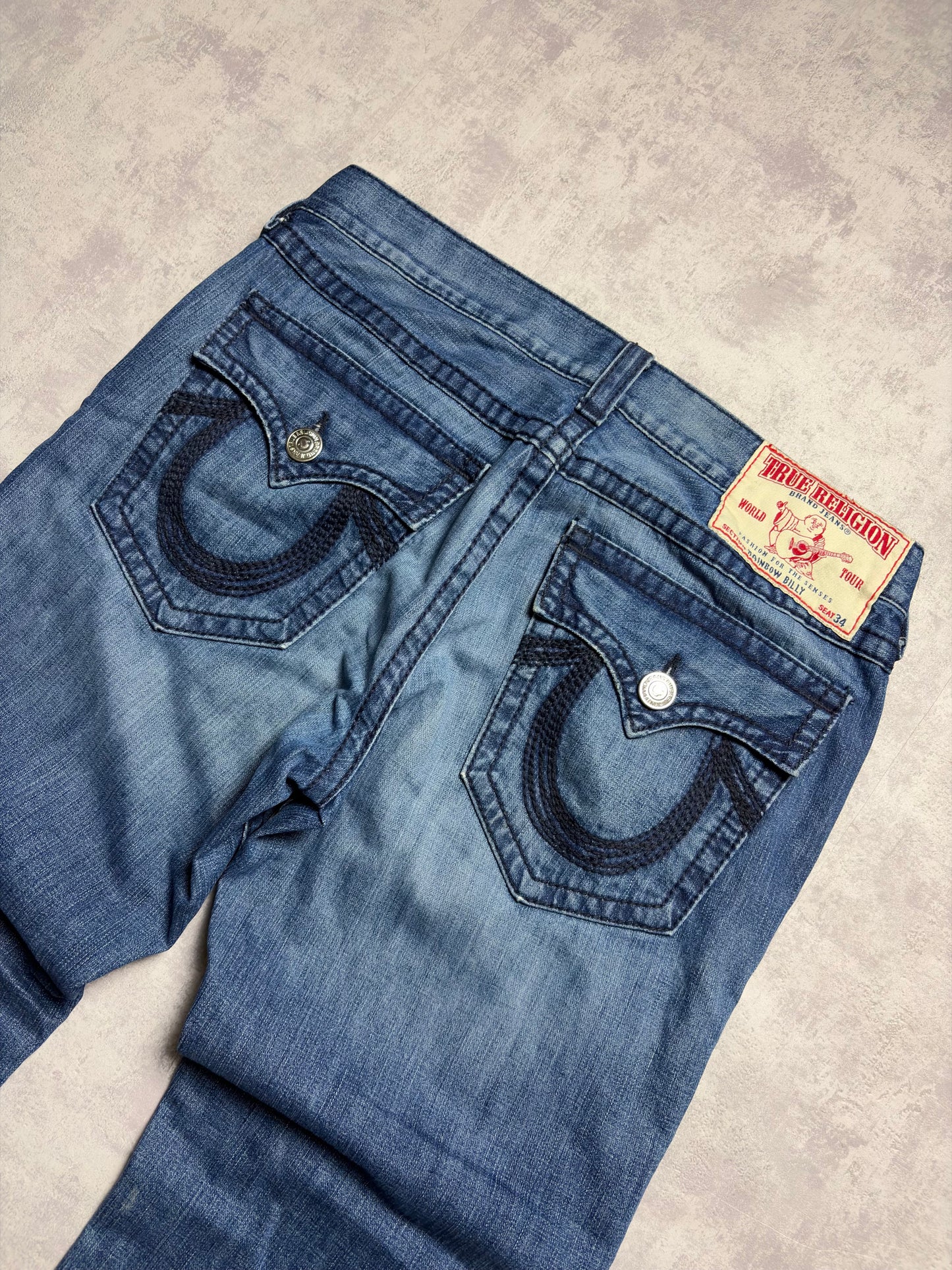 True Religion Rainbow Billy Straight Bootcut Denim Jeans (L)