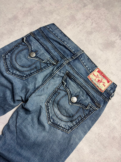 True Religion Billy Giant Big T Straight Bootcut Denim Jeans (M)