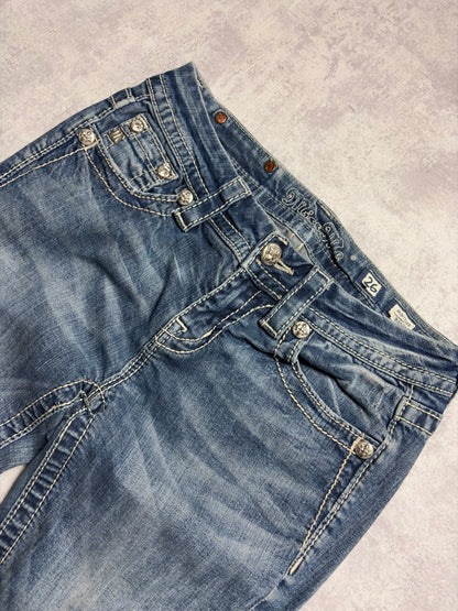 Miss Me Y2K Low Waist Embroidery Bootcut Jeans (XS/S)