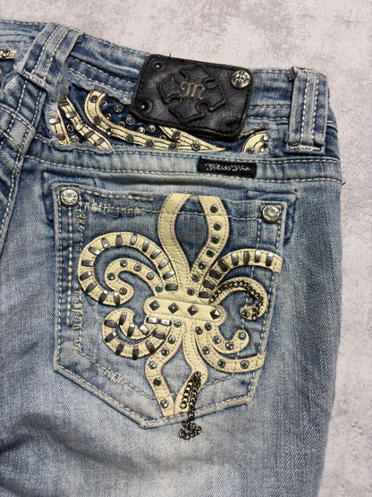 Miss Me Y2K Low Waist Embroidery Bootcut Jeans (XS/S)