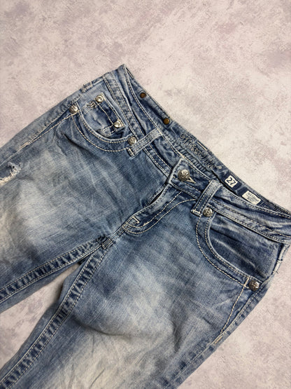 Miss Me Y2K Low Waist Embroidery Bootcut Jeans (XS/S)