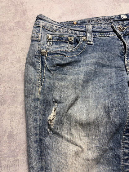Miss Me Y2K Low Waist Embroidery Bootcut Jeans (XS/S)