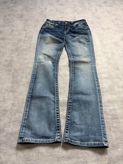 Miss Me Y2K Low Waist Embroidery Bootcut Jeans (S)