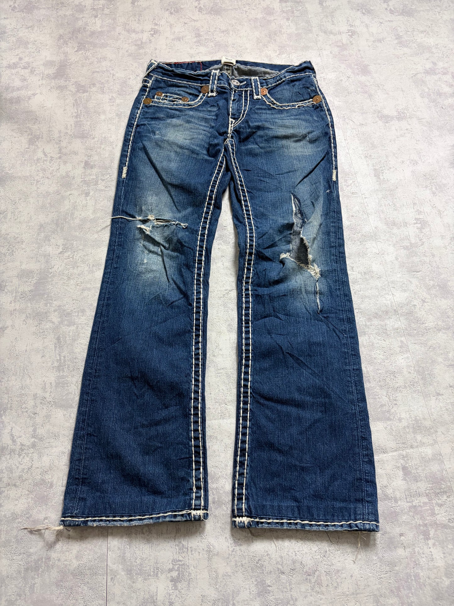 True Religion Straight Ripped Denim Jeans (M)
