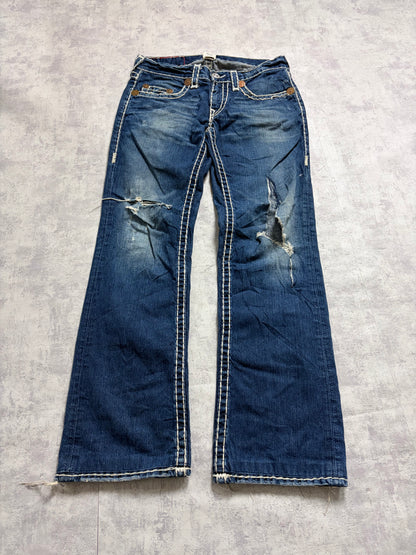 True Religion Straight Ripped Denim Jeans (M)