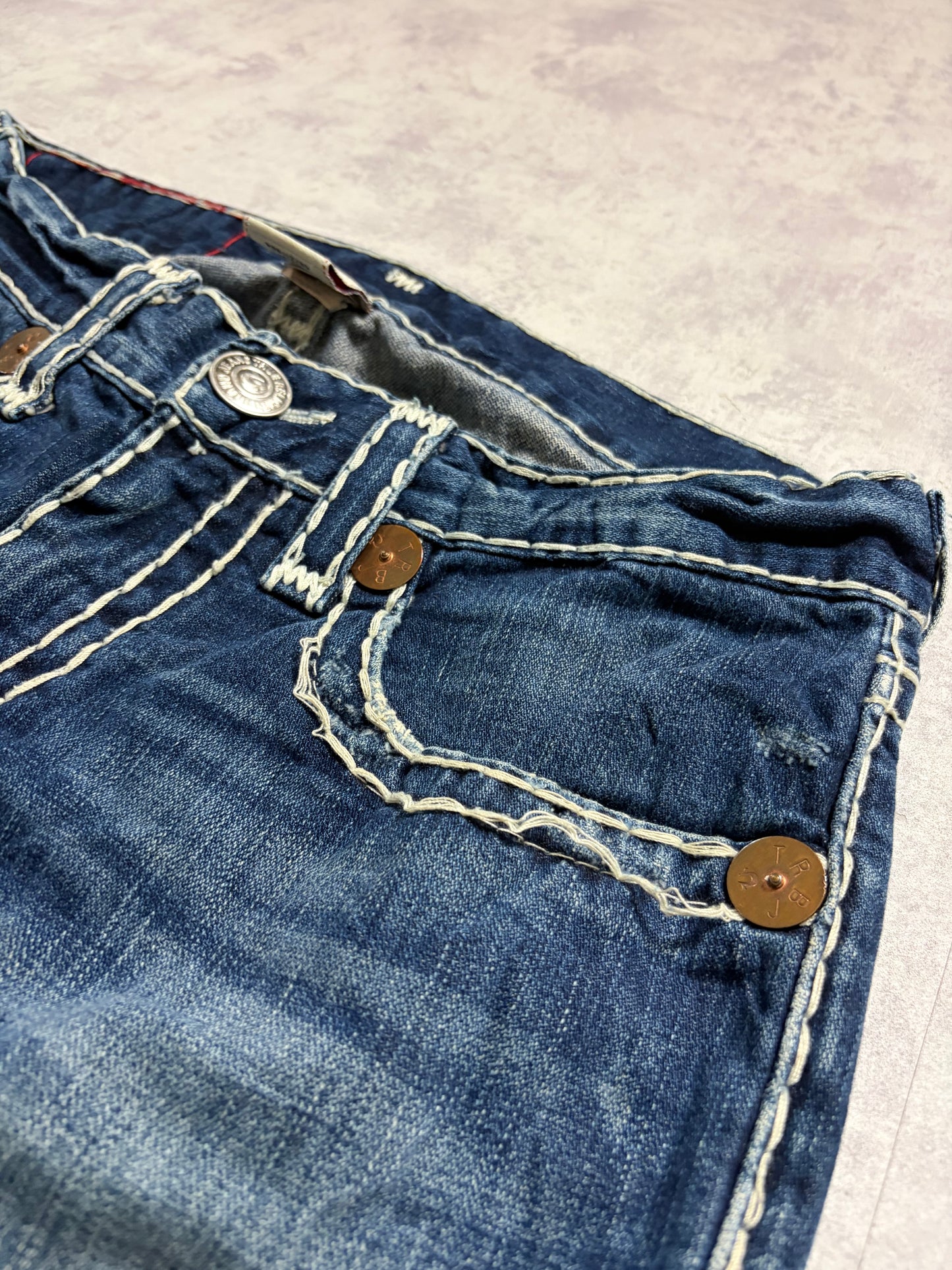 True Religion Straight Ripped Denim Jeans (M)