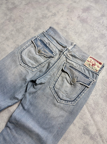 True Religion Billy Giant Big T Straight Bootcut Denim Jeans (S)