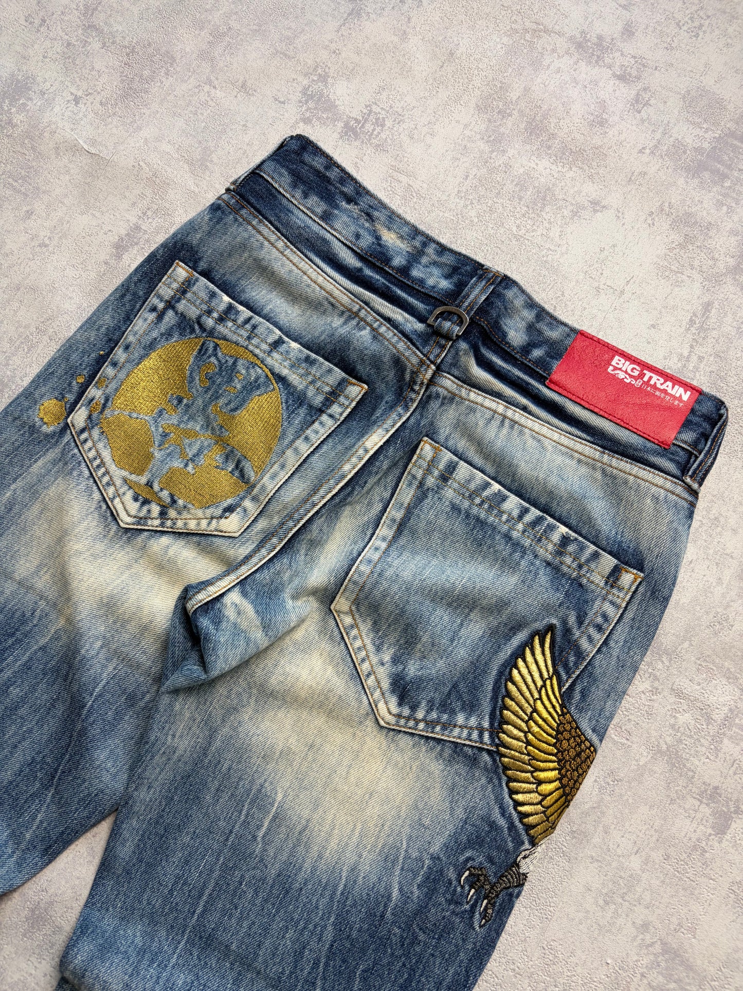 Vintage Japanese Style Big Train Straight Denim Jeans (S)