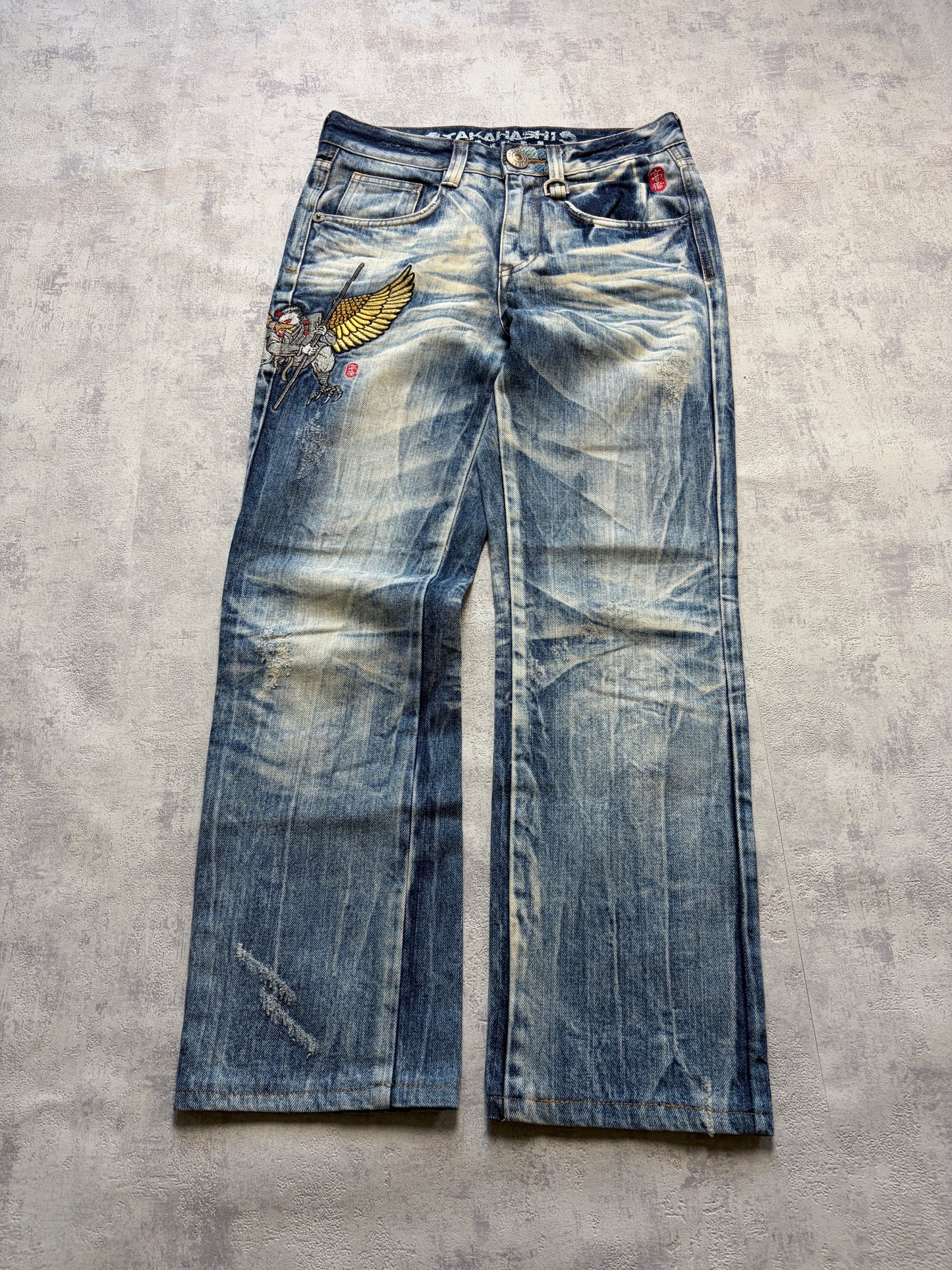 Vintage Japanese Style Big Train Straight Denim Jeans (S)