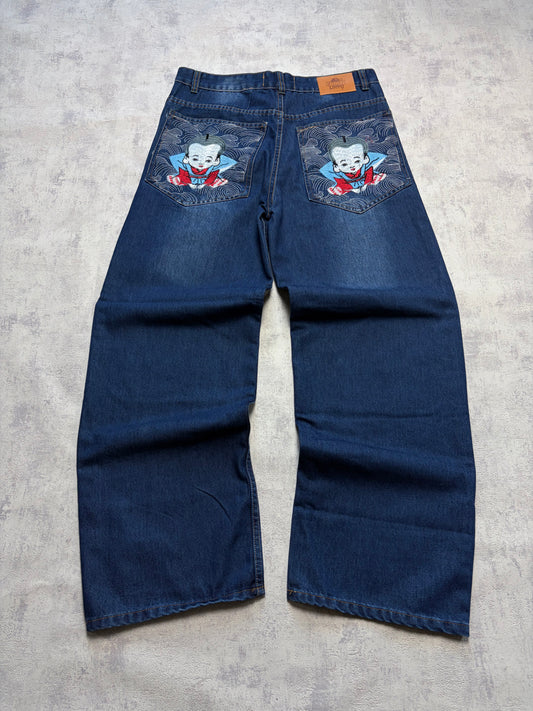 Vintage Japanese Style Baggy Straight Denim Jeans (M/L - W34)