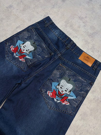 Vintage Japanese Style Baggy Straight Denim Jeans (M/L - W34)
