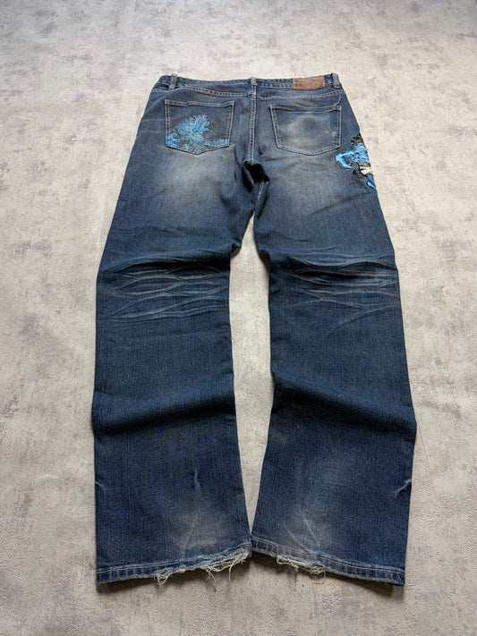 Vintage Japanese Style Big Train Straight Denim Jeans (M/L)