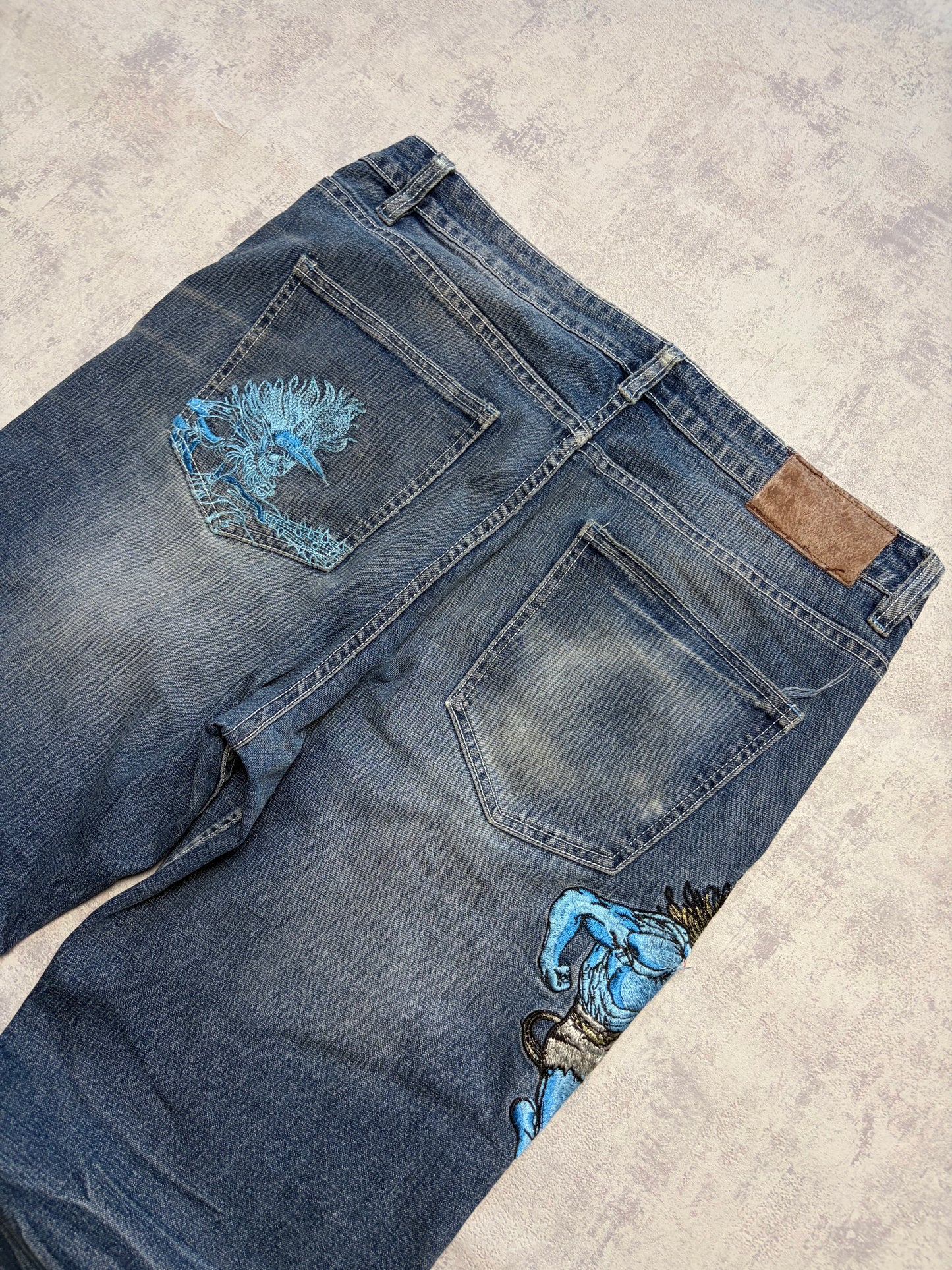 Vintage Japanese Style Big Train Straight Denim Jeans (M/L)