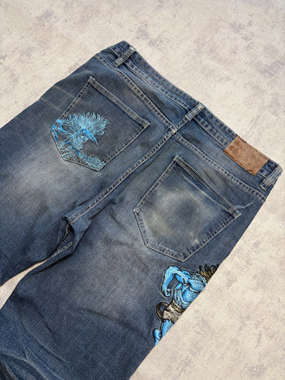 Vintage Japanese Style Big Train Straight Denim Jeans (M/L)