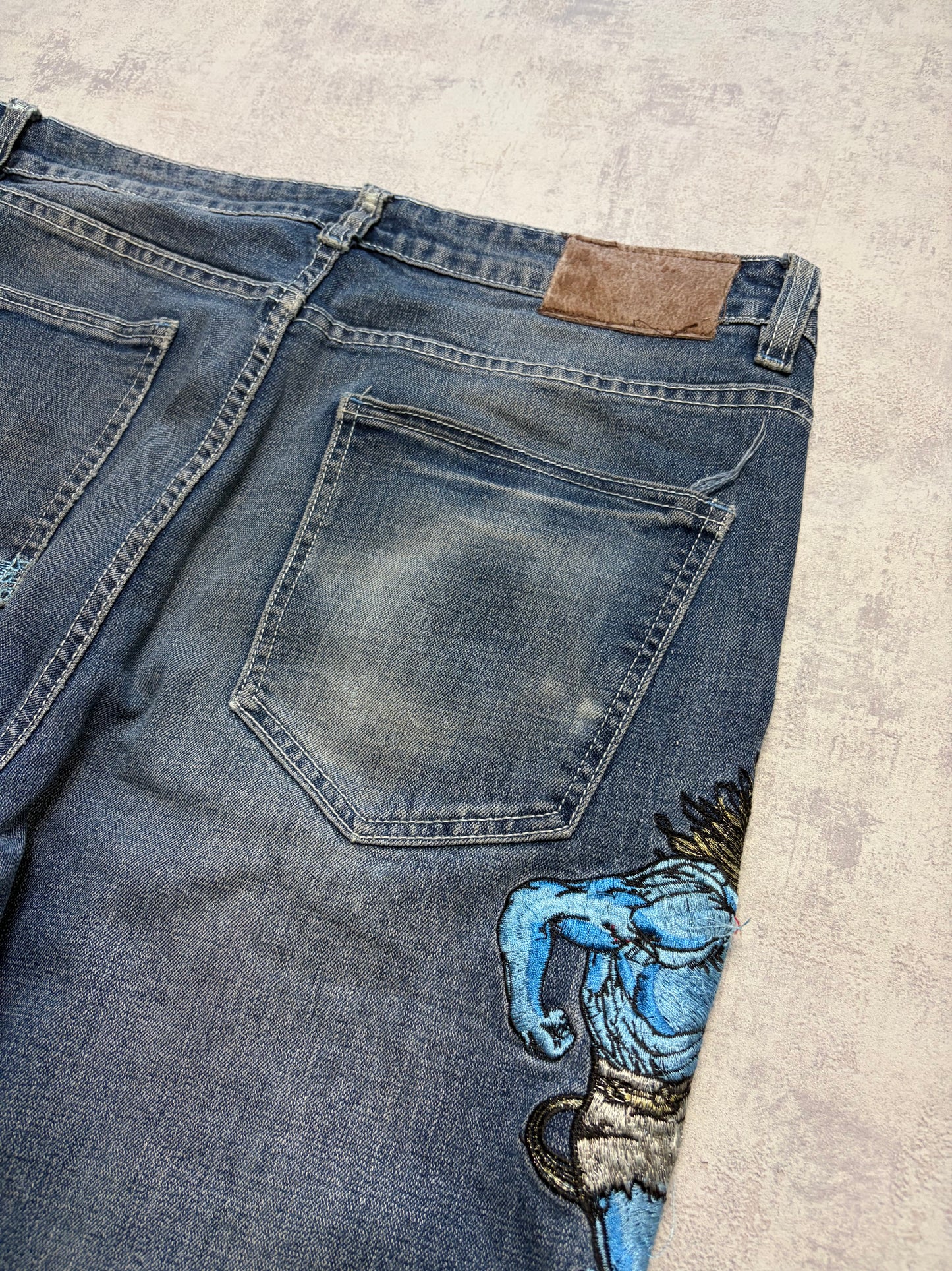Vintage Japanese Style Big Train Straight Denim Jeans (M/L)