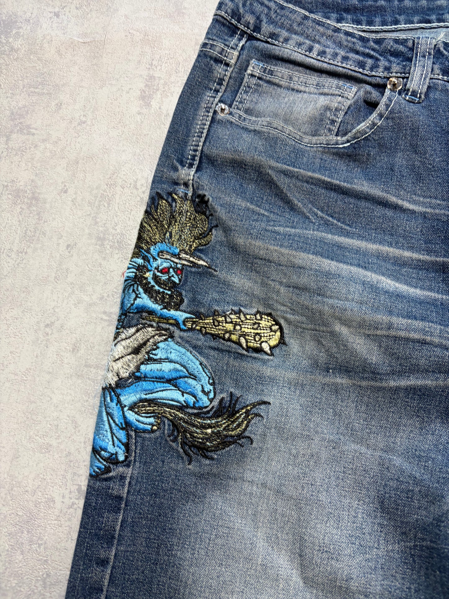 Vintage Japanese Style Big Train Straight Denim Jeans (M/L)