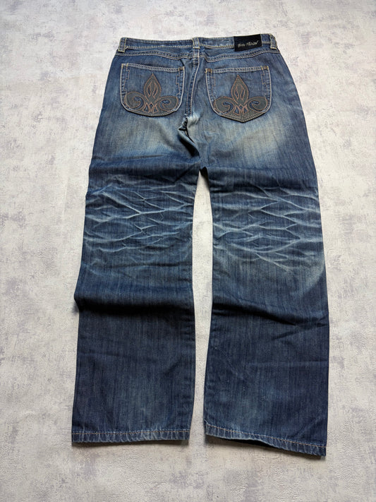 Vintage Japanese Style Big Train Straight Denim Jeans (L)