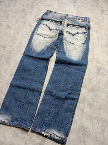 Vintage Japanese Style Straight Denim Jeans (M - W33)