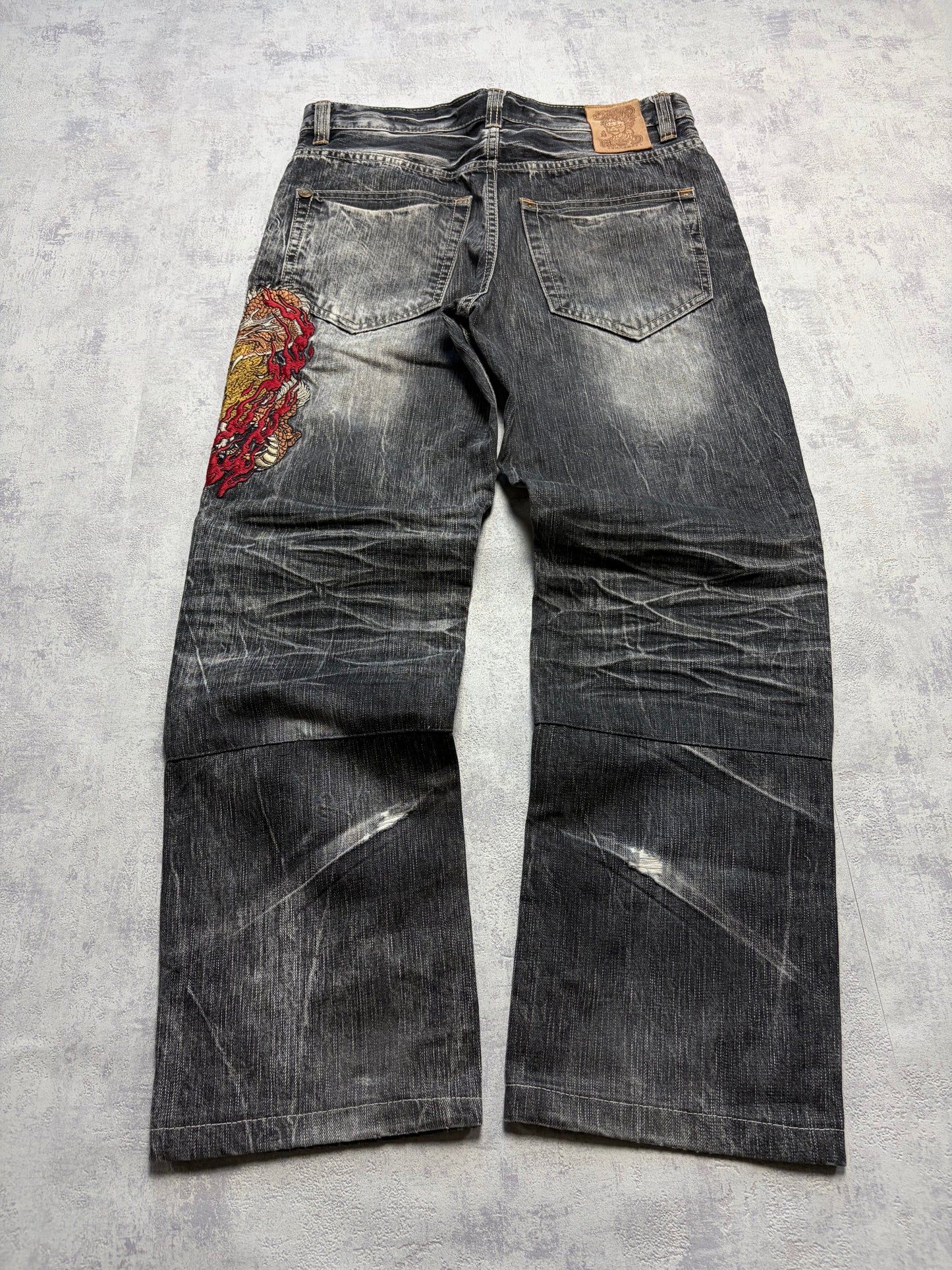 Vintage Japanese Style Straight Denim Jeans (S - W31)