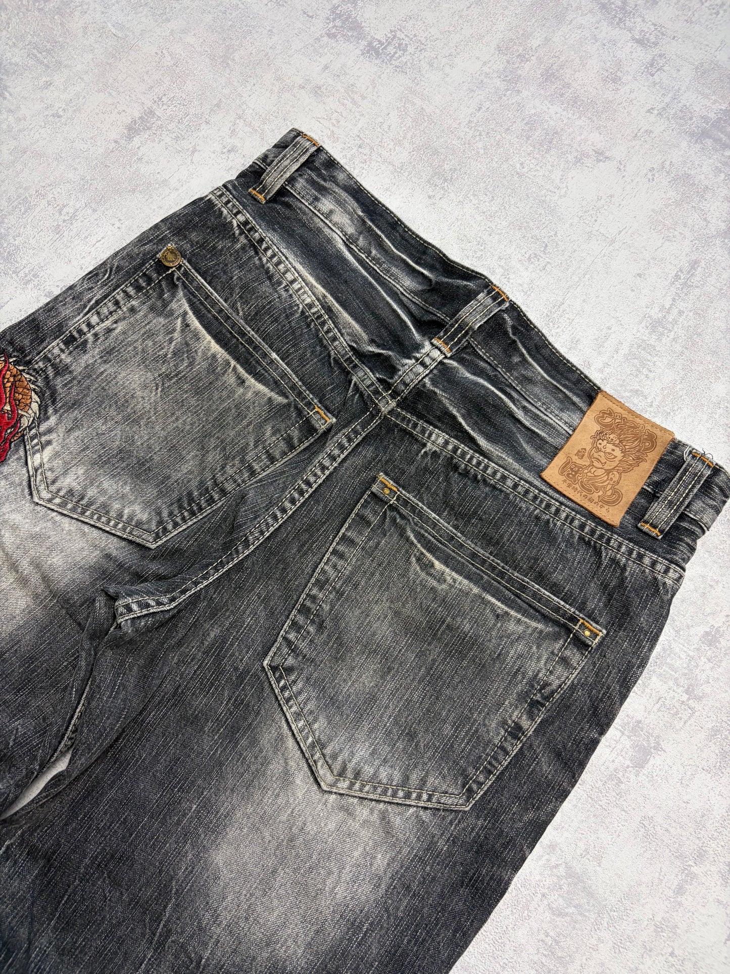 Vintage Japanese Style Straight Denim Jeans (S - W31)