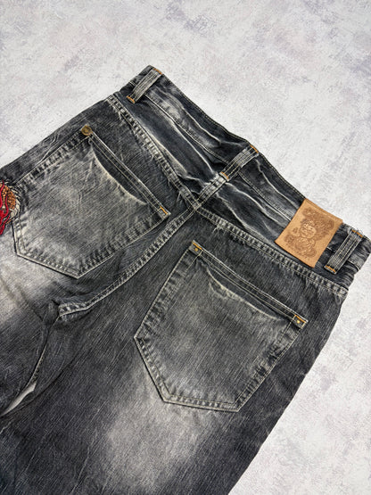 Vintage Japanese Style Straight Denim Jeans (S - W31)