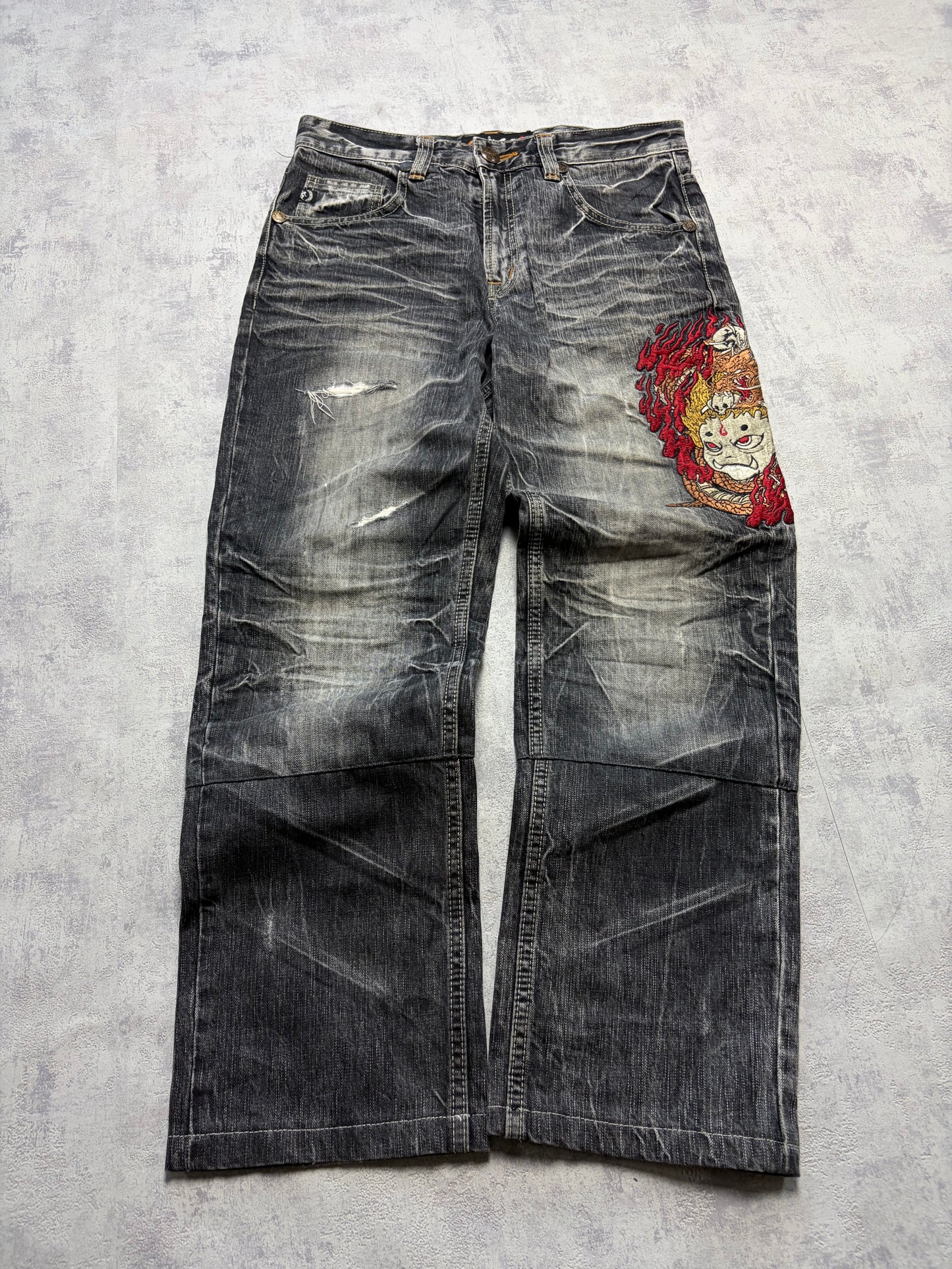 Vintage Japanese Style Straight Denim Jeans (S - W31)